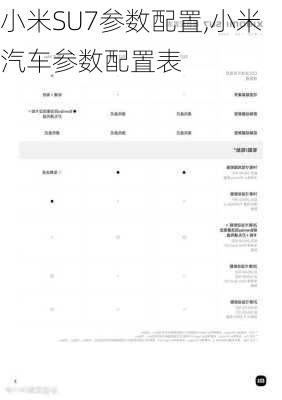 小米SU7参数配置,小米汽车参数配置表