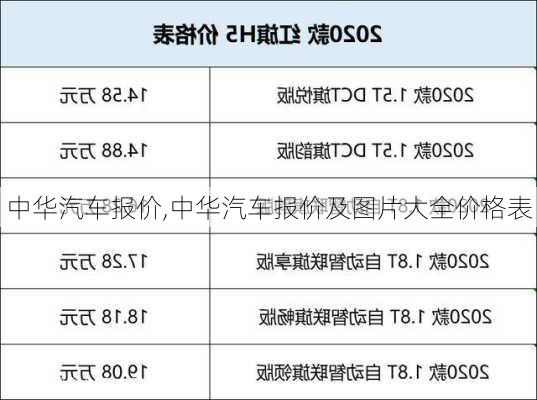 中华汽车报价,中华汽车报价及图片大全价格表