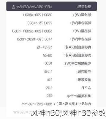 风神h30,风神h30参数