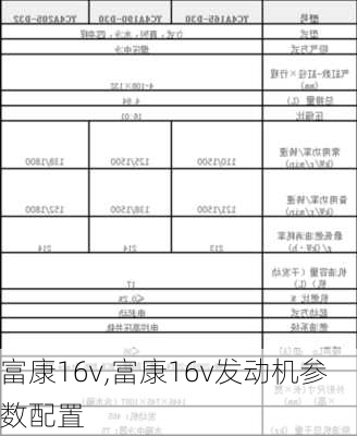 富康16v,富康16v发动机参数配置