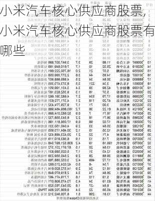 小米汽车核心供应商股票,小米汽车核心供应商股票有哪些