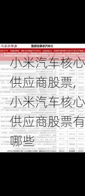 小米汽车核心供应商股票,小米汽车核心供应商股票有哪些