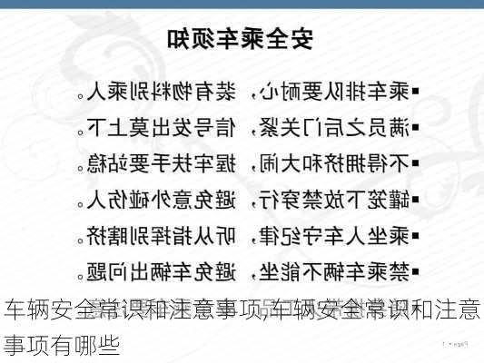 车辆安全常识和注意事项,车辆安全常识和注意事项有哪些