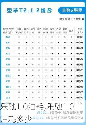 乐驰1.0油耗,乐驰1.0油耗多少