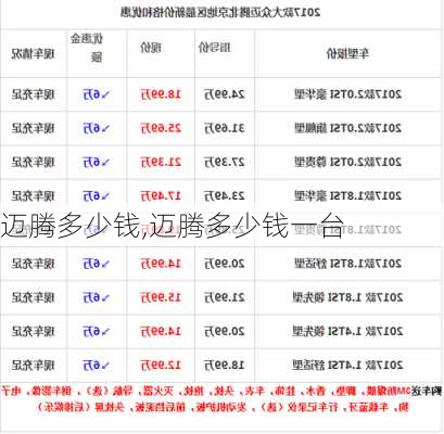 迈腾多少钱,迈腾多少钱一台