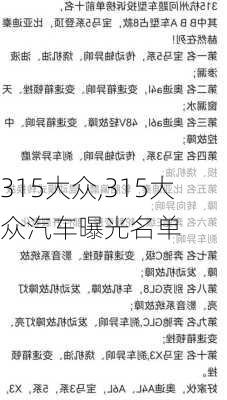 315大众,315大众汽车曝光名单