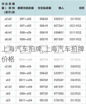 上海汽车拍牌,上海汽车拍牌价格