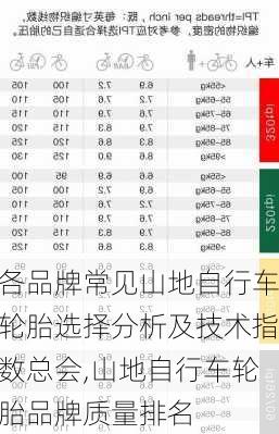 各品牌常见山地自行车轮胎选择分析及技术指数总会,山地自行车轮胎品牌质量排名