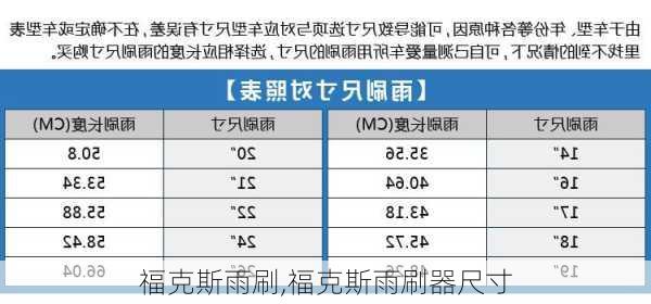 福克斯雨刷,福克斯雨刷器尺寸