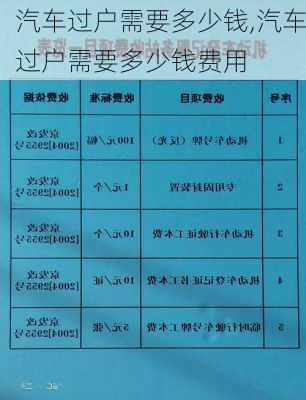 汽车过户需要多少钱,汽车过户需要多少钱费用