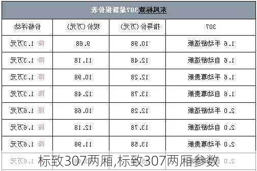 标致307两厢,标致307两厢参数