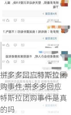 拼多多回应特斯拉团购事件,拼多多回应特斯拉团购事件是真的吗