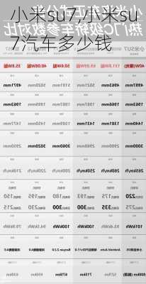小米su7,小米su7汽车多少钱