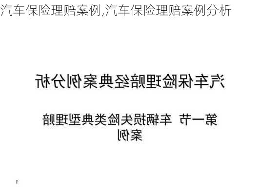 汽车保险理赔案例,汽车保险理赔案例分析