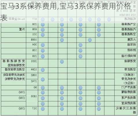 宝马3系保养费用,宝马3系保养费用价格表