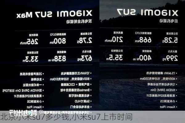 北京小米su7多少钱,小米su7上市时间