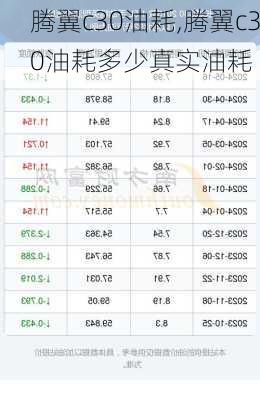 腾翼c30油耗,腾翼c30油耗多少真实油耗