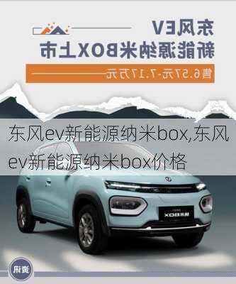 东风ev新能源纳米box,东风ev新能源纳米box价格