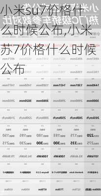 小米su7价格什么时候公布,小米苏7价格什么时候公布