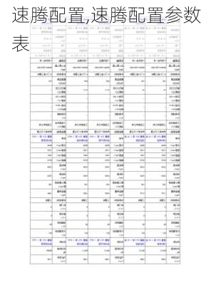 速腾配置,速腾配置参数表