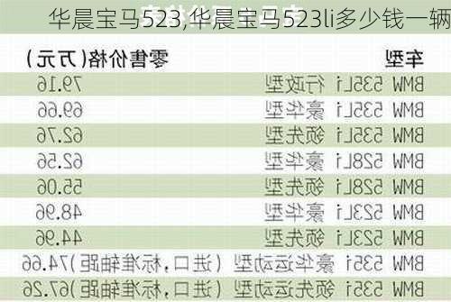 华晨宝马523,华晨宝马523li多少钱一辆