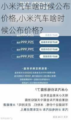 小米汽车啥时候公布价格,小米汽车啥时候公布价格?