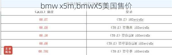 bmw x5m,bmwX5美国售价