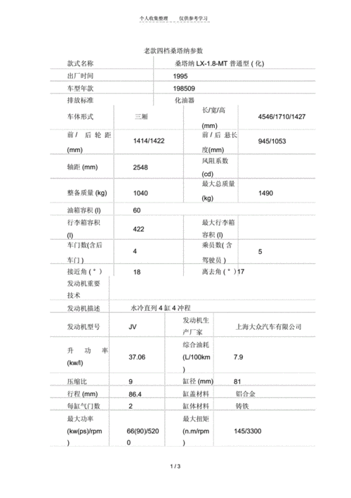 桑塔纳3000,桑塔纳3000参数配置