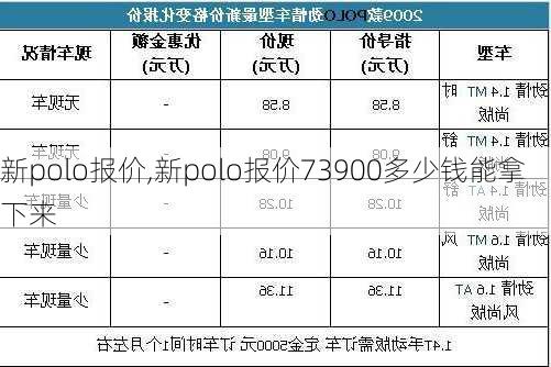 新polo报价,新polo报价73900多少钱能拿下来