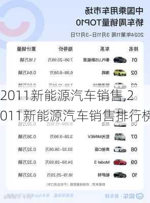 2011新能源汽车销售,2011新能源汽车销售排行榜