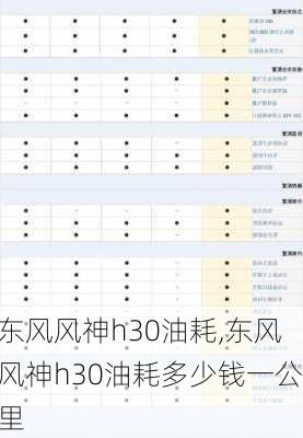 东风风神h30油耗,东风风神h30油耗多少钱一公里