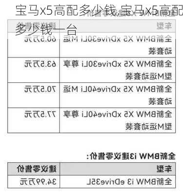 宝马x5高配多少钱,宝马x5高配多少钱一台