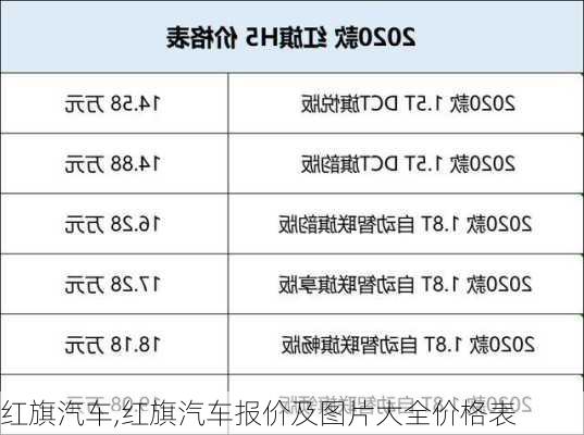 红旗汽车,红旗汽车报价及图片大全价格表