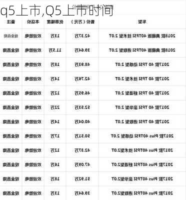 q5上市,Q5上市时间