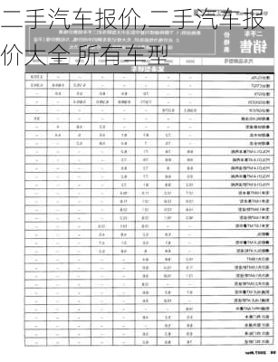 二手汽车报价,二手汽车报价大全 所有车型