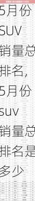 5月份SUV销量总排名,5月份suv销量总排名是多少