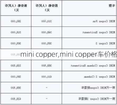 mini copper,mini copper车价格