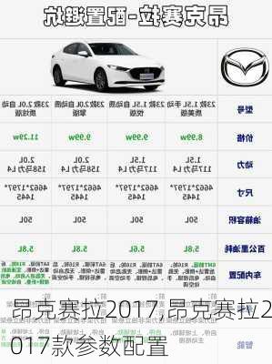 昂克赛拉2017,昂克赛拉2017款参数配置