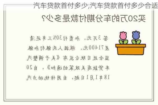 汽车贷款首付多少,汽车贷款首付多少合适