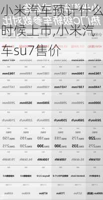 小米汽车预计什么时候上市,小米汽车su7售价