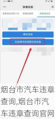 烟台市汽车违章查询,烟台市汽车违章查询官网