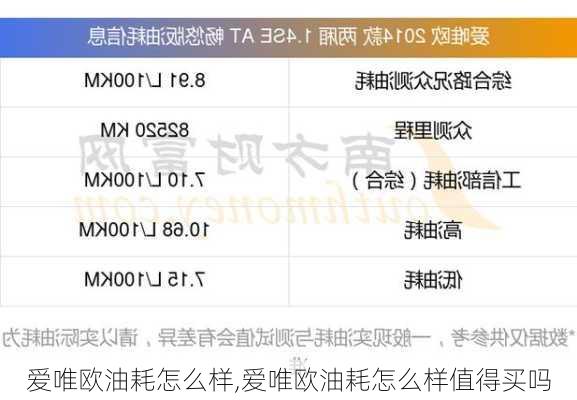 爱唯欧油耗怎么样,爱唯欧油耗怎么样值得买吗