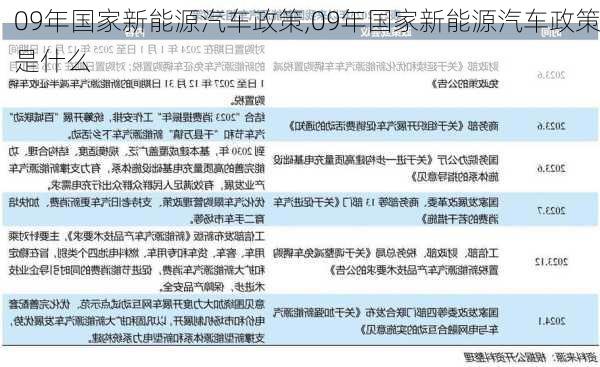 09年国家新能源汽车政策,09年国家新能源汽车政策是什么