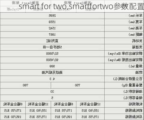 smart for two,smartfortwo参数配置