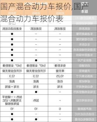 国产混合动力车报价,国产混合动力车报价表